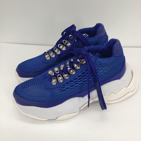 Jeffrey Campbell Hotspot Blue Oversized Dad Sneakers Platform NWOT Size 7 - Picture 8 of 9